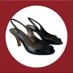 Alfani Leather Open Toe, Slingback Heels